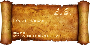 Lóczi Sándor névjegykártya